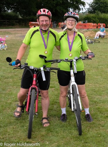 Cathy on her Bikeathon